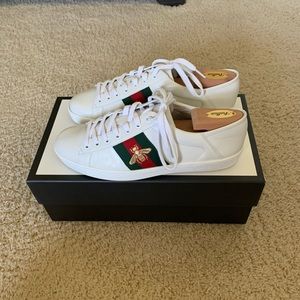 COPY - Gucci Ace Bee Embroidered Leather Sneaker …